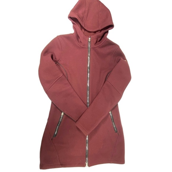 Spyder Leggy Femme Mid Weight Stryke Fleece Medium Maroon Full Zip Hooded 868264 - Picture 5 of 10